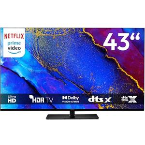 MEDION TV 43 pollici (108 cm) Smart TV 4K compatible con Google TV, Dolby Vision HDR, DVB-T2 HD, DVB-C, DVB-S2, HEVC, Prime Video, Disney+, Dolby Atmos, DTS X, Smart TV, PVR, Bluetooth, MD 843400