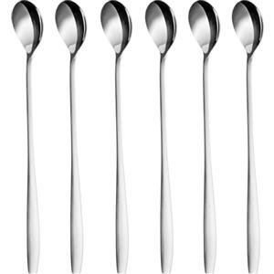 Gräwe, Cucchiaini lunghi in acciaio inox, confezione da 6 pezzi - Per cocktail, yogurt e dolci, lunghezza 22 cm