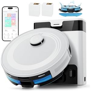 Lefant M2 Pro Robot Aspirapolvere Lavapavimenti con Mappatura, Stazione Svuotamento Automatico, Aspirapolvere 6000Pa, Navigazione Laser dToF, Navigazione PSD, Pulizia Personalizzata, WiFi/App/Alexa