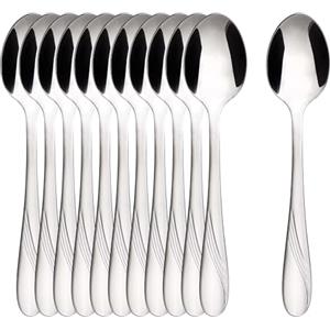 GRÄWE - Set di 12 cucchiaini da caffè in acciaio inox, 12 pezzi, lucidati a mano, lavabili in lavastoviglie, serie Stralsund