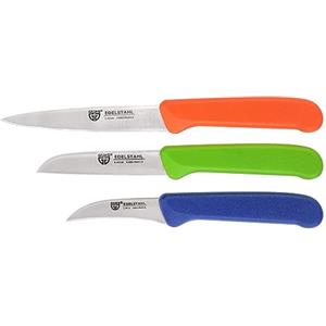 GRÄWE Set di 3 coltelli da frutta e verdura, piccoli coltelli da cucina, in acciaio inox, colorati, super affilati