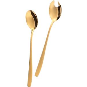 GRÄWE® - Posate da insalata, 2 pezzi, in acciaio INOX, colore: Oro