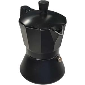 A2ZWORLD Caffettiera Moka in Alluminio, Antiscivolo e Resistente, Colore Nero, Capacità 3 o 6 Tazze (6 Cups)