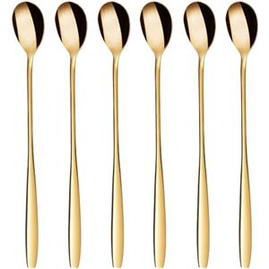 GRÄWE - Set di 6 cucchiaini da long drink in acciaio inox, oro, serie Königstein