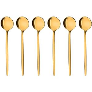 GRÄWE Cucchiaini da caffè Provence, oro, 6 pezzi, lavabili in lavastoviglie, cucchiai da dessert, cucchiaio da caffè in acciaio inox, cucchiaino piccolo