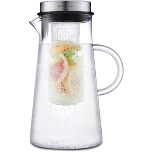 SILBERTHAL Caraffa vetro 2 litri - Caraffa spritz - Brocche acqua vetro - Caraffa con Filtro per Frutta e Verdura