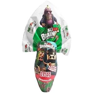Generico Uovo di Pasqua 150g Cioccolato al Latte con Sorpresa Italian Brainrot Trading Card Game Universo Psichedelico Edizione 2026 Personaggi da Collezione