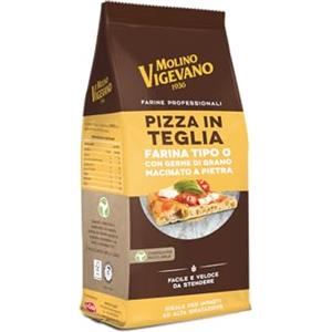 Lo Conte Molino Vigevano Farina Tipo 0 per Pizza in Teglia con Germe di Grano Vitale Macinato a Pietra, Risultato Professionale e Alta Digeribilità, Confezione Risparmio 12 Pezzi x 500g