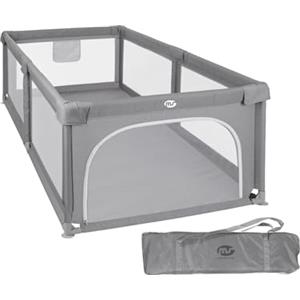 MS BabyWorld - Box Bambini XL OXFORD - 180x120 cm | Recinto per neonati pieghevole | Area giochi sicura con porticine e finestre a rete | Con ventose | Montaggio Facile (180 x 120 cm)