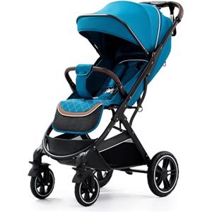 YAZOCO Passeggino Leggero 0-4 anni Pieghevole Passeggino Viaggi Copripiedi, zanzariere, copripioggia (Blu)