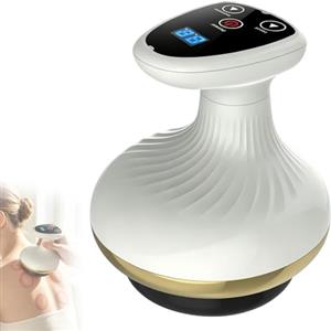 Vulaop Massaggiatore elettrico 4 in 1 con terapia del calore, ventosa a vuoto e gua sha, 9 livelli di riscaldamento e funzione di aspirazione, massaggiatore anticellulite per addome, gambe e glutei