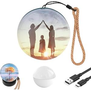Generico Memory Orb,video memories,2.7memory sphere,WiFi Crystal Ball Video Player,personalized uploadable videos & photos 3d video crystal ball,Custom Gift for Anniversary(Black) (Bianco)