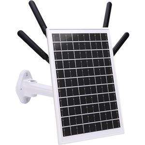 Tomantery Router 4G Ad Energia Solare Estensore WiFi a Lungo Raggio per Sorveglianza Remota, Ideale per Campeggio All'aperto e Cantieri Edili, Resistente All'acqua IP66 (Antenne nere)