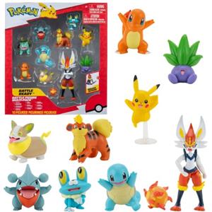 Pokémon Battle Ready - Set di 10 Figurine Action Figure da 5-11 cm con Cinderace, Pikachu, Charmander e altri