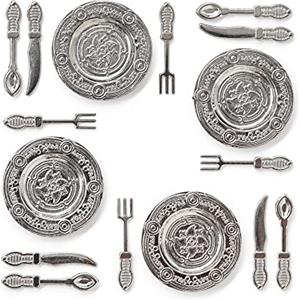 Odoria 1/12 Piatti e Posate Miniatura Accessori Casa Bambole, 4Pz