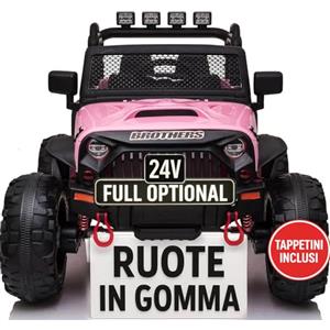 TOYSCAR Auto Macchina Elettrica per Bambini 2 Posti 24V Fuoristrada Big Adventure Telecomandata Sedile in Pelle Porte Apribili Doppio Motore Elettrico Carico 35 kg Ruote in Gomma E TAPPETINI
