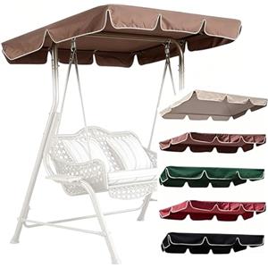 Generic Tettuccio di Ricambio per Dondolo, Impermeabile e Parasole per Dondolo 2-3 Posti da Portico, Copertura per Dondolo da Giardino(Brown,142x120cm/56x47.2in)