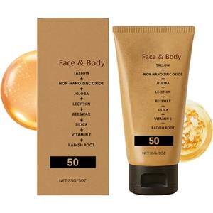 CGACCSD Protezione solare minerale SPF 50, protezione solare, r sola-r organico con,Idratazione viso e corpo, crema solare ossido di zinco per pelli secche e sensibili