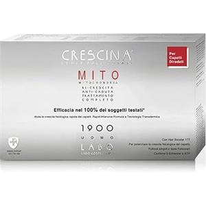 Crescina Transdermic MITO Isole Follicolari Doppio Trattamento Ricrescita e Anticaduta per capelli 1900 Uomo 20 fiale (10+10)