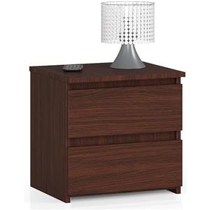 AKORD | Comodini Picolo con 2 Cassetti | Armadio Camera da Letto | Cassettiera Scrivania | Salvaspazio | 40 x 40 x 35 cm | 16mm Pannello laminato | Wengé