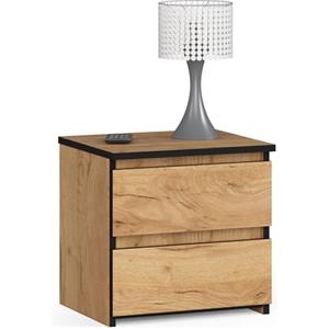 AKORD | Comodini Picolo con 2 Cassetti | Armadio Camera da Letto | Cassettiera Scrivania | Salvaspazio | 40 x 40 x 35 cm | 16mm Pannello laminato | Rovere Artigianale