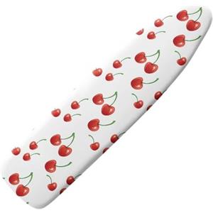 Treer 3D Copri ASSE da Stiro, Copriasse da Stiro Universale con Bordo Elastico, Copertura ASSE da Stiro per 132-139cm x 33-40cm ASSE da Stiro, Resistente allo Sporco (Bianco Ciliegia)