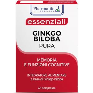 Pharmalife Ginkgo Biloba Pura - Integratore Alimentare 60 Compresse per Memoria e Funzioni Cognitive