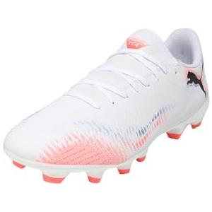 Puma Scarpe da Calcio Unisex Future 8 Play Fg/AG, Puma Bianco Puma Nero Rosso Brillante, 44 EU