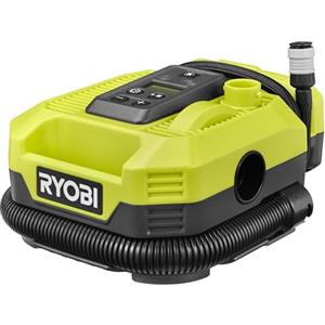 Ryobi RMI18-0 Compressore e Gonfiatore Senza Fili a Batteria 18V ONE+, Batteria Non Inclusa, Pressione fino a 11 bar/, Flusso Aria fino a 500 l/min, Include 3 Bocchette di Gonfiaggio