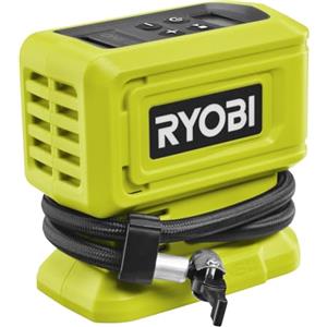 Ryobi RPI18, Compressore ad Alta Pressione 18 V ONE+, Compressore ad Aria per Gonfiaggio Rapido di Pneumatici e Palloni, Include Ago per Palloni, Adattatore e Ugello, Batteria non Inclusa