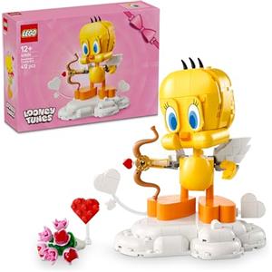 LEGO Titti - Uccellino Giocattolo - Modello Looney Tunes da Esposizione con Mazzo di Fiori, Cuore, Arco di Cupido e Supporto a Forma di Nuvola - Regalo per Bambine e Ragazze da 12 Anni in Su - 40824
