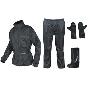 A-PRO Antipioggia Completo Impermeabile Tuta Copri Guanto Copri Stivale Moto Nero XL