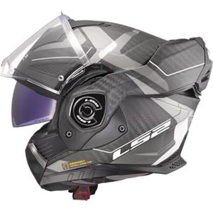 LS2, Casco Moto Modulare ADVANT X CARBON HORIZON Matt Silver Grey, XS