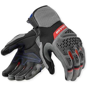 REV'IT! Revit Sand 5 Guanti da moto, nero/grigio/rosso, XL