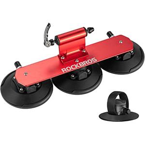 ROCKBROS Portabici Auto a Ventosa Portabici da Tetto Supporto Bici da Tetto per Auto dotato di Certificato CE (1-Rosso per 1 bici)