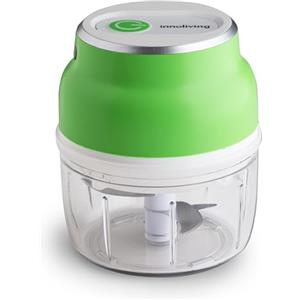 Innoliving Sminuzzatore Elettrico Senza Fili Ricaricabile, Tritatutto Salvaspazio, Lame in Acciaio Inox, Capacità 250ml, Potente e Compatto, Facile da Pulire, Ideale per Ortaggi (VERDE INN-695G)