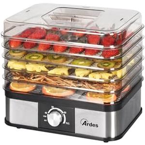 ARDES - Asciugatrice alimentare AR1K15 per frutta, verdura e funghi, asciugatura rapida, 5 livelli lavabili, temperatura regolabile, 245 W, plastica