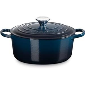 Le Creuset Cocotte/Tegame Rotonda 24 cm in Ghisa Vetrificata - Colore Nuit/Blu Navy