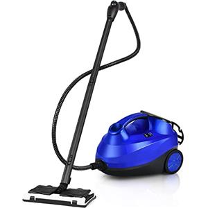 GYMAX Pulitore a Vapore Professionale 2000W per Uso Domestico, Scopa a Vapore Elimina il 99,9% di Virus, Rosso, 114,3x43,2x22,9 cm (Blu)
