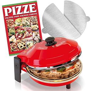 SPICE - Forno Pizza CALIENTE con pietra refrattaria 400 gradi Resistenza circolare + 2 Palette Inox + Ricettario PIZZE
