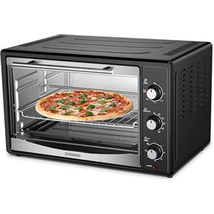Steinborg Forno da 45 litri con convezione, spiedino elettrico | 1800 Watt | forno a convezione | forno per pizza | illuminazione interna | teglia e griglia