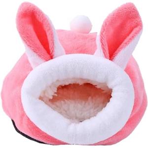 U-K Gabbia per Criceti, Cuccia in Cotone per Piccoli Animali, Calda per Roditori, Porcellini d'India, Ratti e Riccio, Design Carino, Rosa