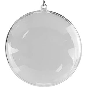 Netuno 5 pezzi medaglioni in acrilico 10 cm palline di Natale piatte in plastica trasparente apribili con foro per appenderle decorazioni natalizie acriliche addobbi fai da te Natale