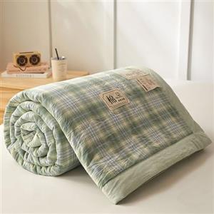 DOTBUY-SHOP Trapuntino Copriletto Estivo Primaverile, Cotone Trapunta Leggera, Motivo a Quadri Piazza Copriletto Trapuntato per Letto Singolo, Letto Matrimoniale (Verde,150x200cm)