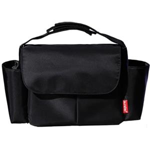 Hiseng Borsa Organizer per Passeggino, Universale Impermeabile Borsa Passeggino Organizer, Tracolla, Grande Capacità, Scomparti Multipli, Borsa Fasciatoio per Carrozzina (Nero,36x17x12cm)