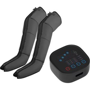Generico Macchina di Pressoterapia, Massaggiatore per le gambe con compressione ad aria per migliorare la circolazione, il recupero fisico, il relax e il drenaggio linfatico (domestico o profess.) (Nero)