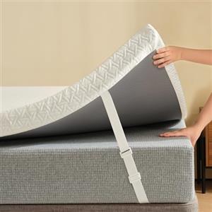 Z-hom Topper matrimoniale 140x200 Alto 8 cm, Materasso in Memory Foam con Gel, Rivestimento Esterno Sfoderabile e Lavabile, Eccellente Fascia Elastica Antiscivolo,Sfoderabile e Lavabile Oeko-TEX