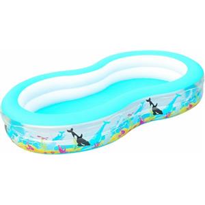 Bestway Piscina gonfiabile autoportante fuoriterra da giardino ovale a forma di 8; cm274*157*46 790lt con kit di riparazione