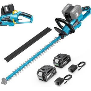 SEESII Tagliasiepi a Batteria 40V - Tagliasiepi Elettrico con Lama Doppia 61 cm, Motore Brushless 26.000 RPM, Spaziatura Lame 27 mm, con 2 Batterie 4,0 Ah, Ideale per Siepi e Arbusti Professionali