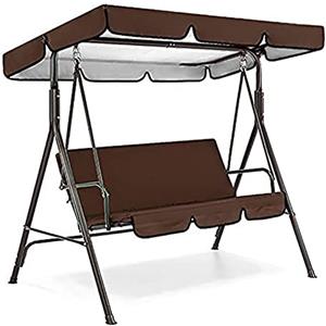 YFFS Tettuccio di Ricambio Universale per Dondolo da Giardino, Copertura di Ricambio per Dondolo A 3 Posti, Impermeabile Copertura Superiore per Giardino Sedia A Dondolo (164 * 114 * 15cm,Marrone)